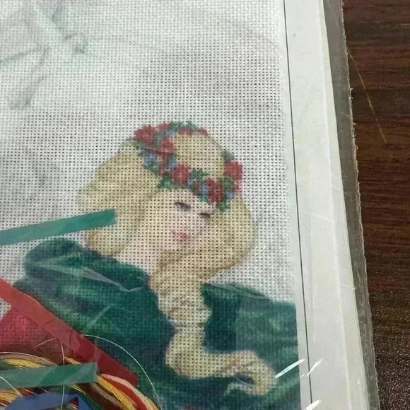 1994 Dimensions Needlepoint Ribbon Embroidery Angel Of Peace #1441 Christmas - Picture 8 of 11